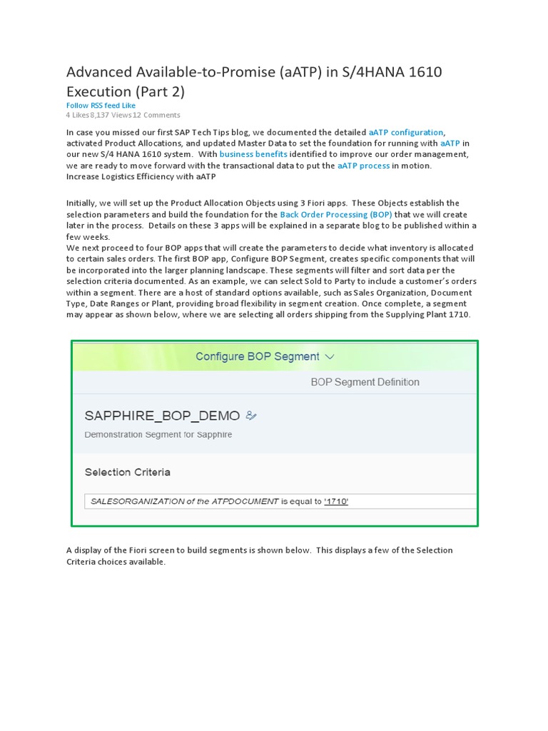 Advanced ATP Blog | PDF | Inventory | Business