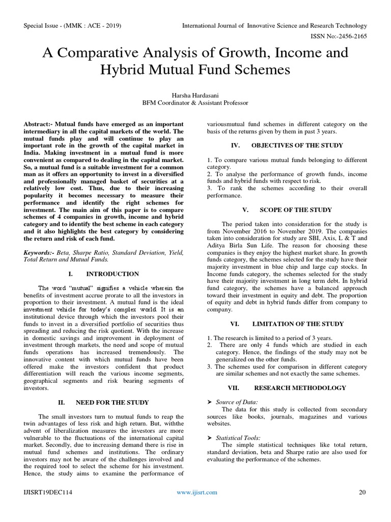 Comparative Analysis of Mutual Funds | PDF | Business | Finance & Money ...