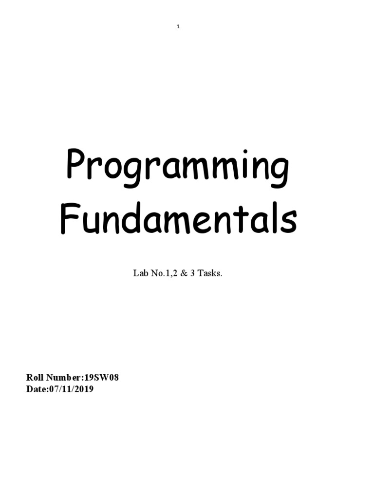 C++ Programming Lab Tasks Overview | PDF | Variable (Computer Science ...