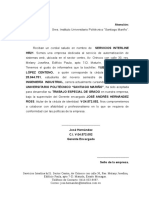 Carta de Aceptacion de Empresa