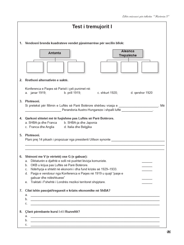 Test Historia Klasa 6 Albas