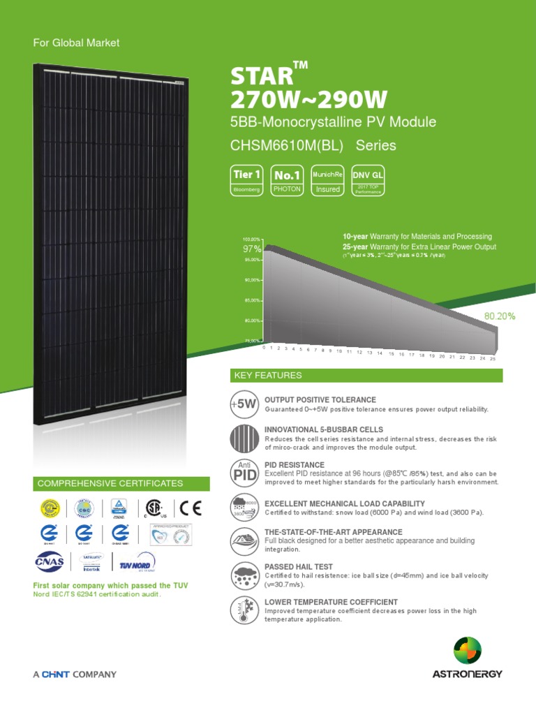 Star 270 Watt PC Module | PDF | Solar Panel | Electrical Engineering