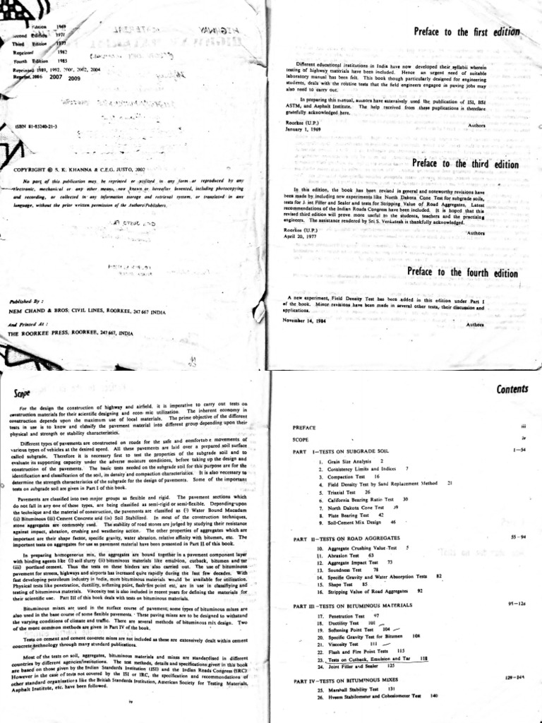 Concrete and Highway Lab Manual by Khanna and Justo PDF