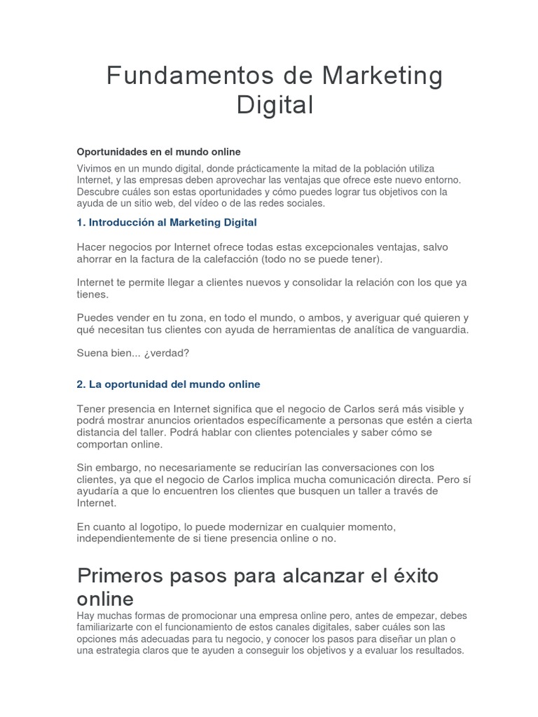 Fundamentos de Marketing Digital | PDF | Posicionamiento en buscadores ...