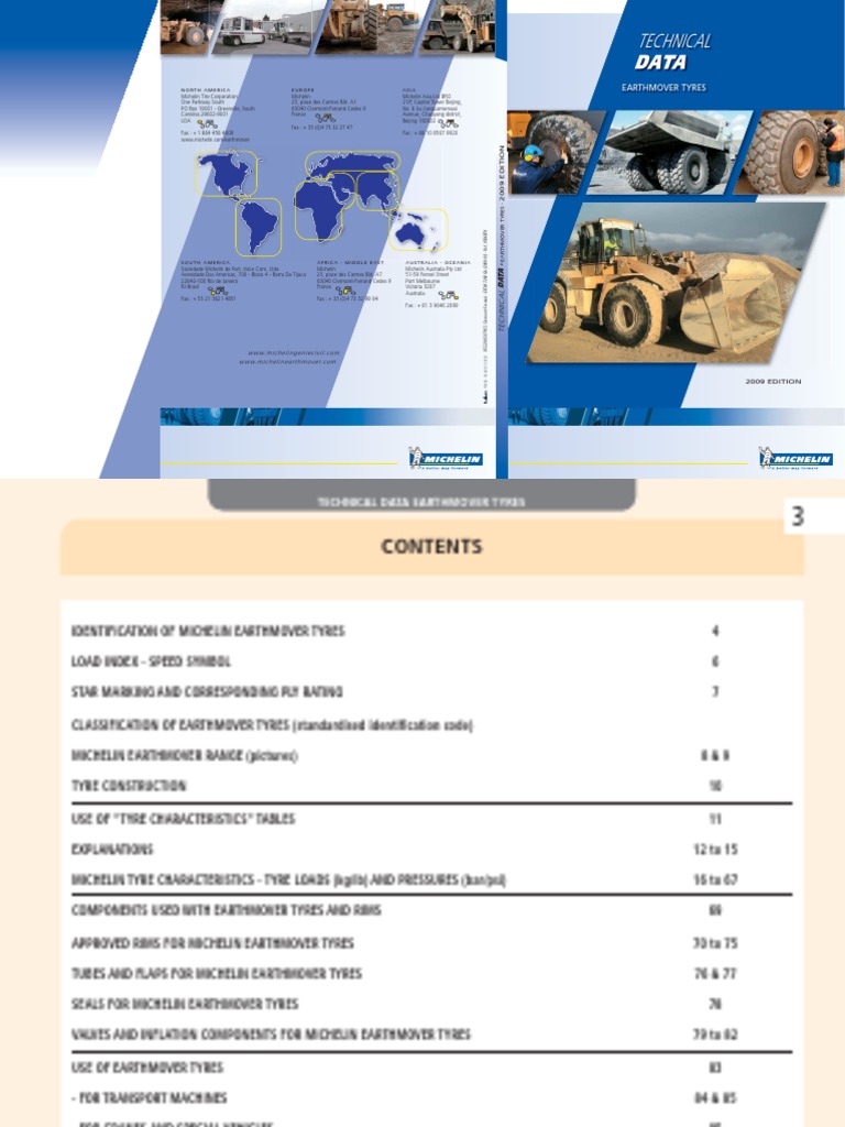 Data Book 2009 Michelin Otr Tire Loader (Equipment)
