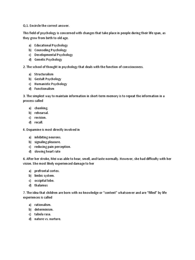 Intro To Psychology (Mid Exam) PDF