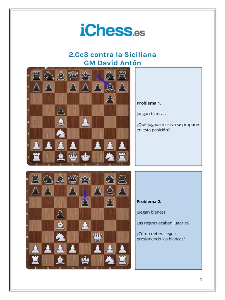 2.Cc3 Contra La Siciliana - Puzzles | PDF | Teoría del ajedrez | Juegos ...