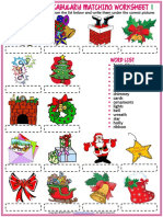 Christmas Vocabulary Esl Matching Exercise Worksheets For Kids