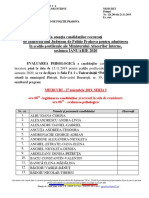 Planificare Testare Psihologică Candidaţi Scoala Campina Ianuarie 2020