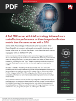 A Dell EMC server with Intel technology delivered more cost-effective performance on three image-classification models than the same server with a GPU