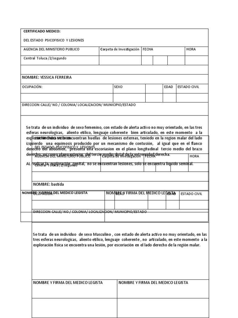 Certificado Medico PDF