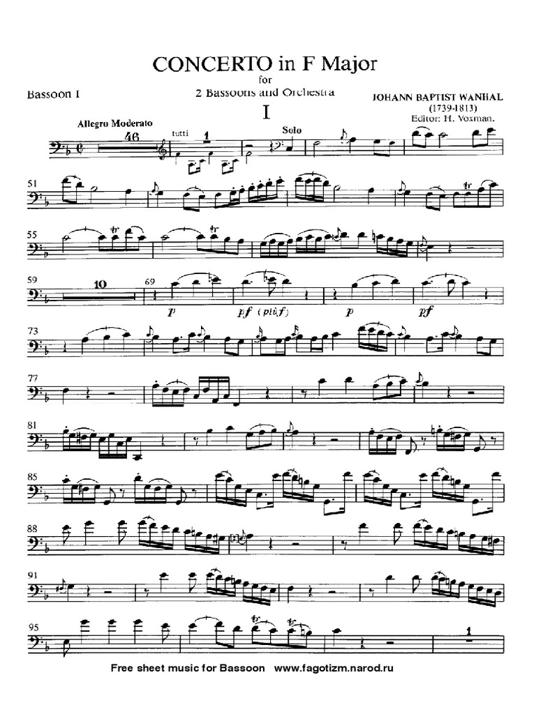 Vanhal 2 BassoonsConcerto PDF PDF Qualia Hearing