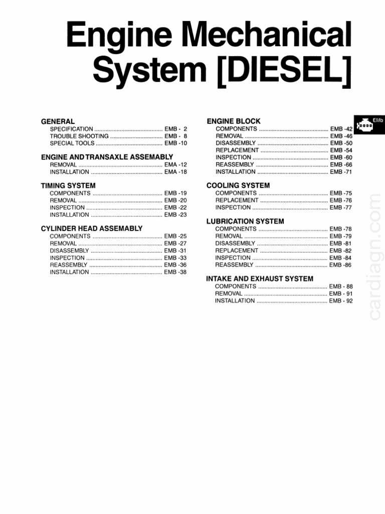 Diesel Engine Mechanical System Guide | PDF | Belt (Mechanical ...