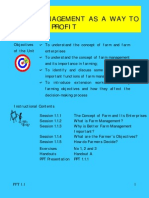 UNIT 1.1 Farm Management As A Way To Increase Profit: Objectives of The Unit