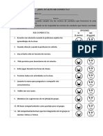 Pauta para Evaluar Conductas Dentro Del Aula.