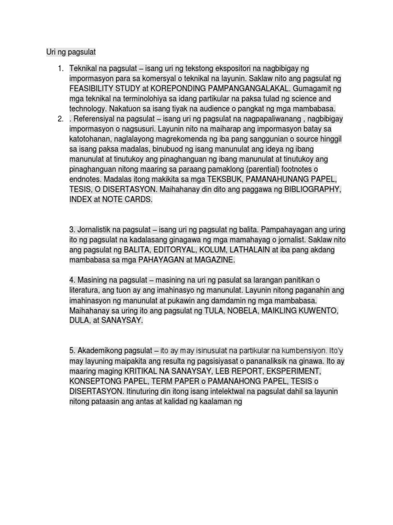Uri NG Pagsulat PDF