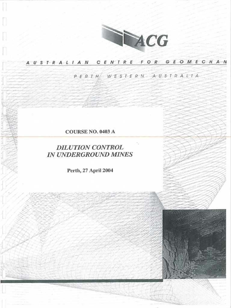 Dilution Control in Underground Mines PDF PDF Ore Mining
