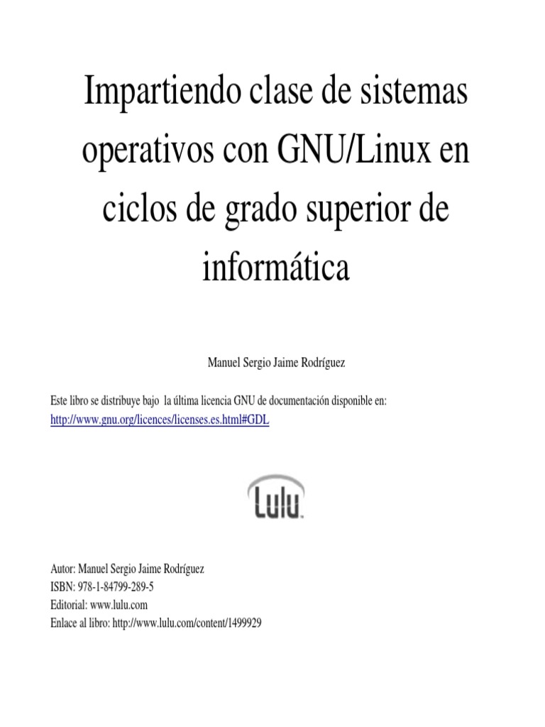 Impartiendo Clase de Sistemas Operativos Con GNU-Linux PDF | PDF ...