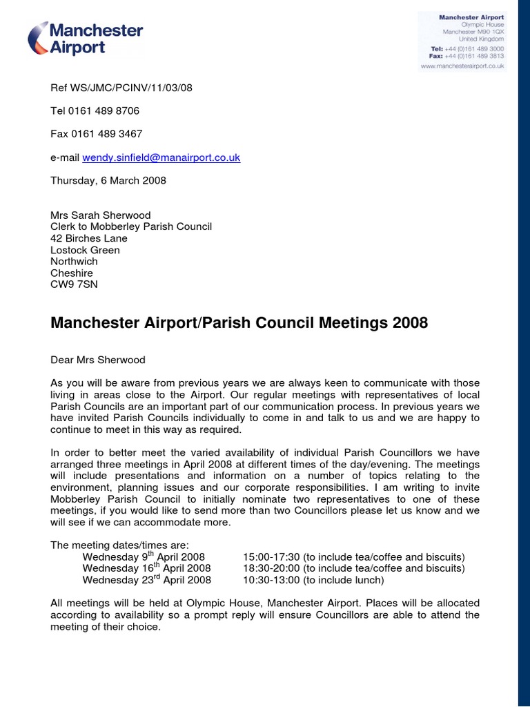 Invitation Letter to Mobberley Parish Council1