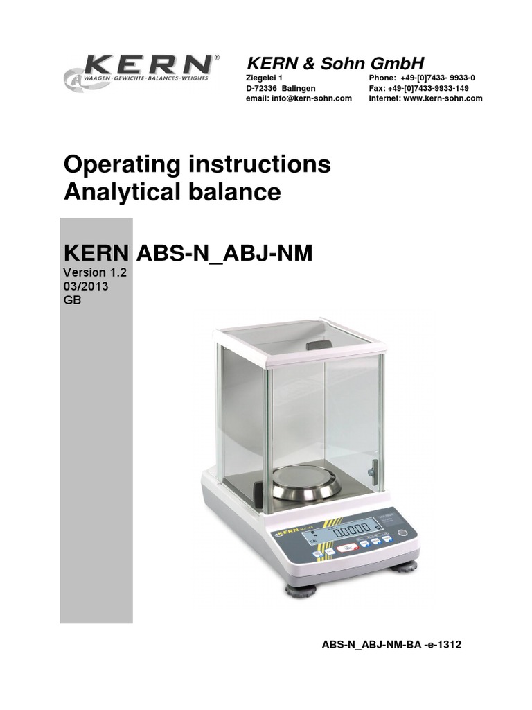 Analytical Balance Manual PDF Weight Humidity
