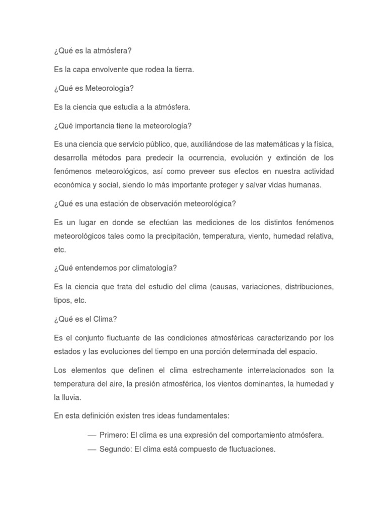 Qué Es Una Estación Climatológica Principal PDF Meteorología Nube