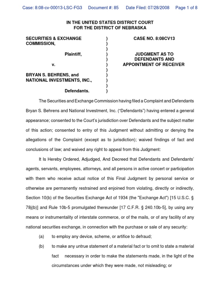 Appointment of A Receiver PDF Receivership Bankruptcy