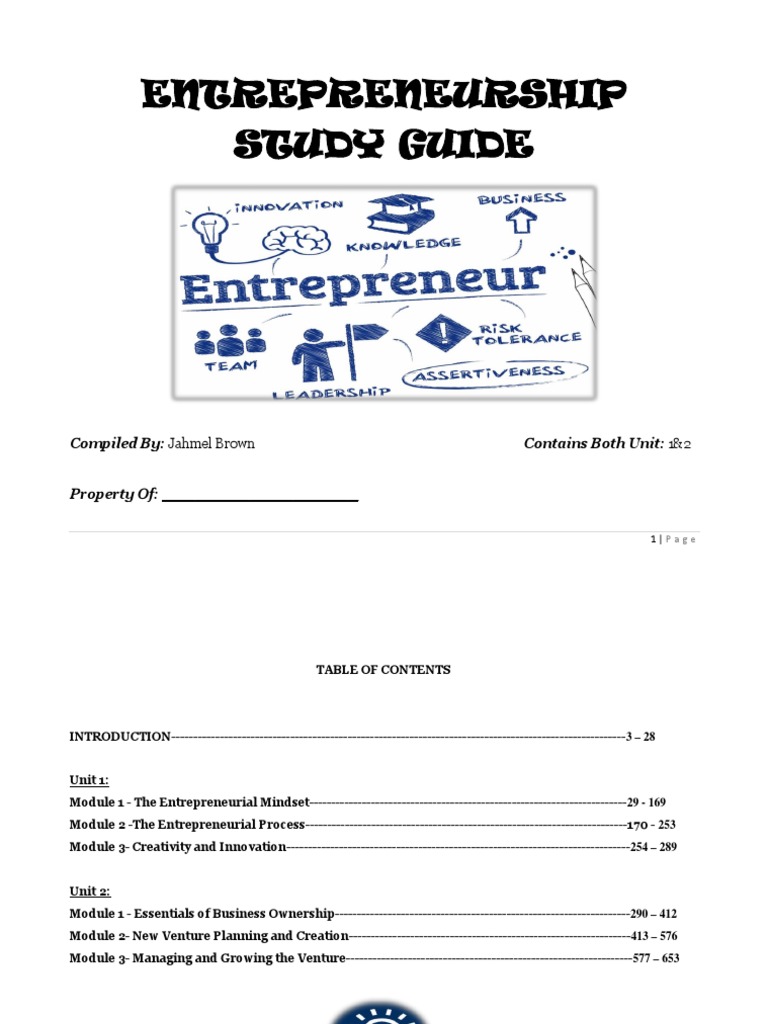 Entrepreneurship Study Guide | PDF | Venture Capital | Corporate Finance