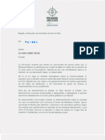 Carta del Procurador a Alvaro Uribe