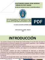 Aplicación de Normas de Bioseguridad Del Personal de Enfermería en La Administración de Medicamentos Endovenosos A Los Pacientes de La Clínica Niño Jesús Ii Durante La Gestión 2015