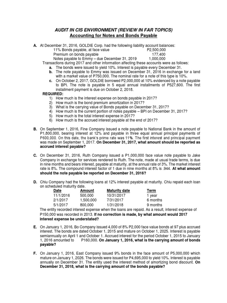 1 - Notes Payable and Bonds Payable - Part 1 | PDF | Bonds (Finance ...