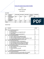 Sample Paper-II Class Xi (Computer Science) Half Yearly