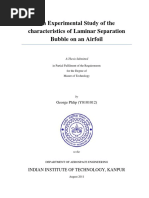 An Experimental Study of The Characteristics of Laminar Separation Bubble On An Airfoil