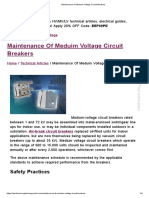 Maintenance of Meduim Voltage Circuit Breakers