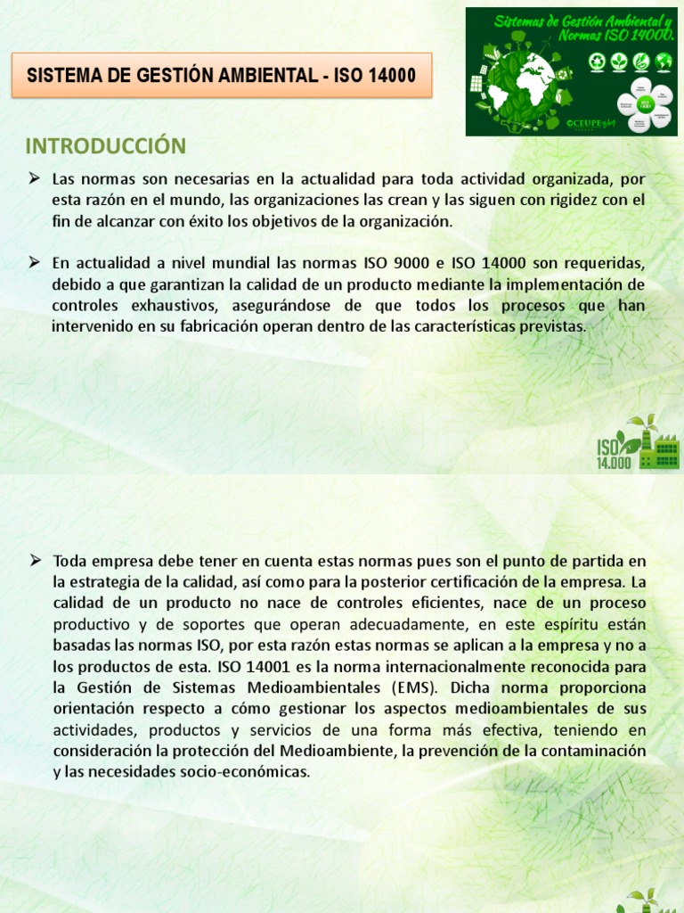 Resumen de la Norma ISO 14001 | PDF | Planificación | Entorno natural
