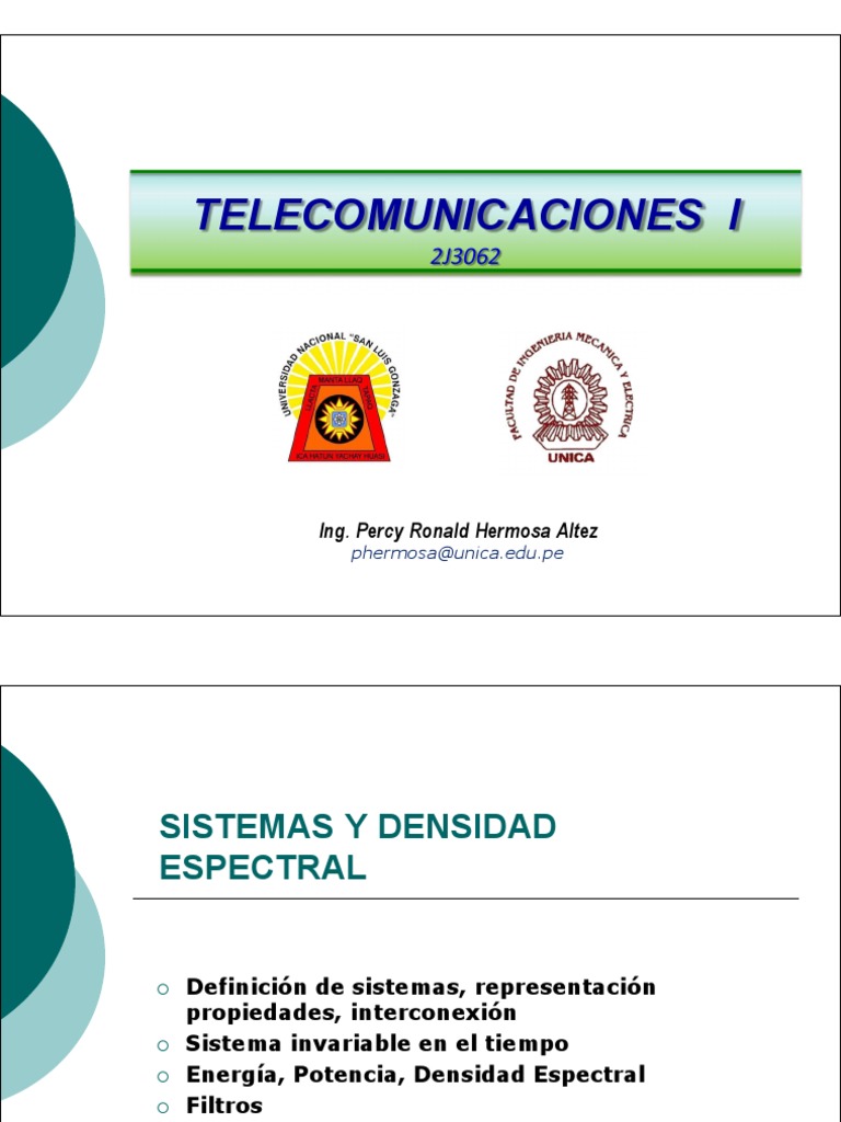 Sistemas y Densidad Espectral en Telecomunicaciones | PDF | Densidad ...