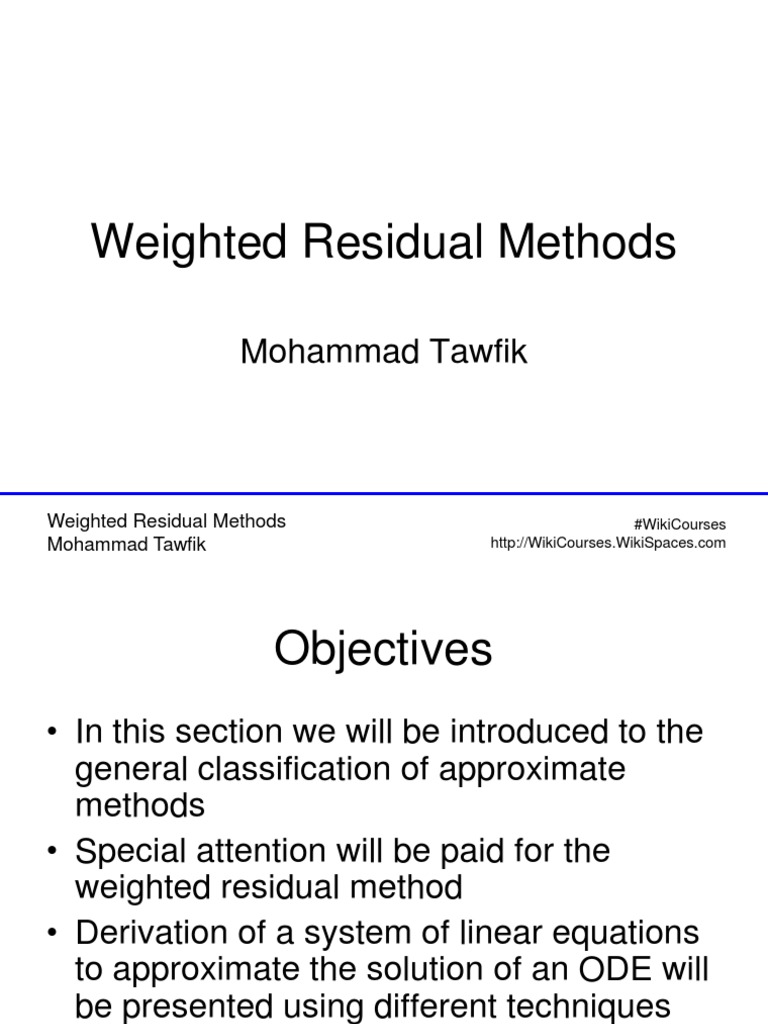 Weighted residual method fem pdf finite element method equations