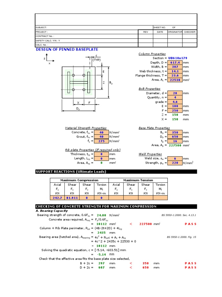UB 610 X 179 - BP - Pinned | PDF | Engineering | Mechanics