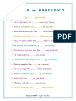 Should Shouldnt Grammar Drills Grammar Guides Worksheet Templates 84426