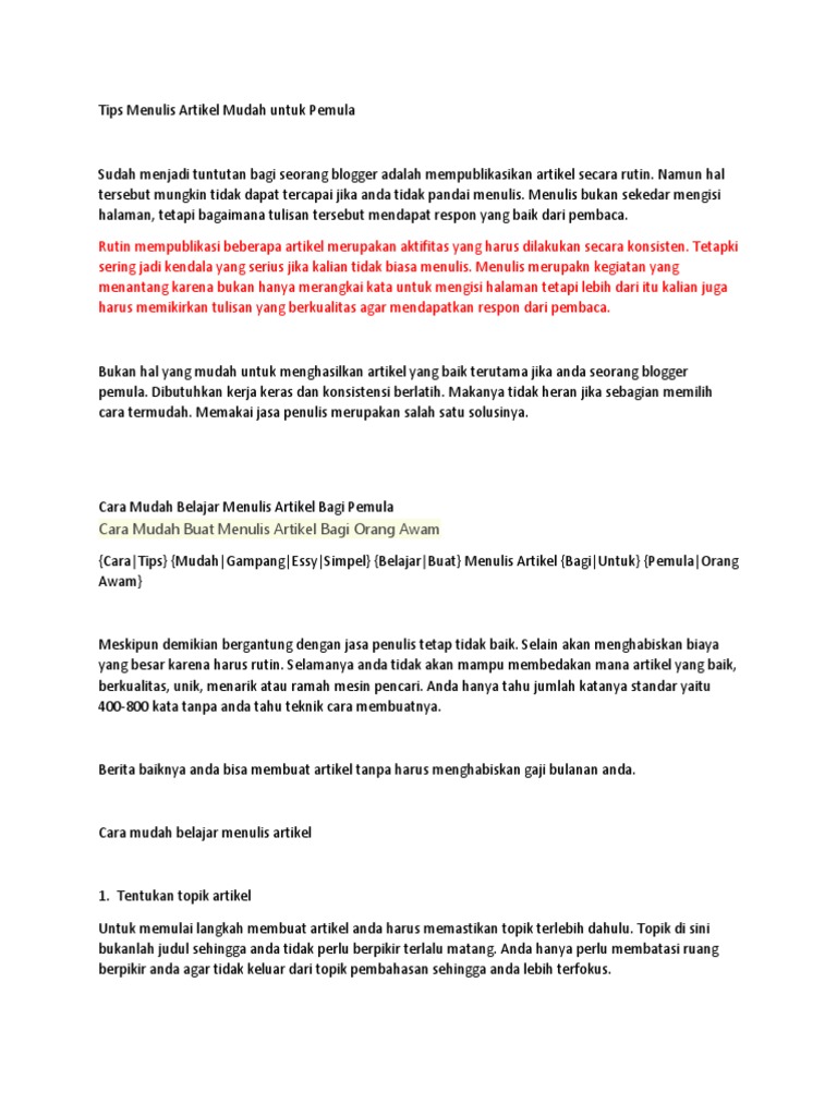 Cara Konsisten Menulis Artikel Sesuai Kategori untuk Pemula