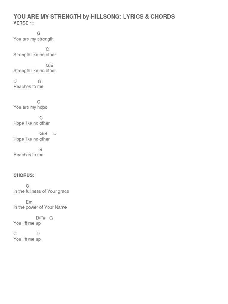 You Are My Strength By Hillsong Pdf Pdf