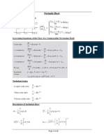 Formula Sheet of CFD