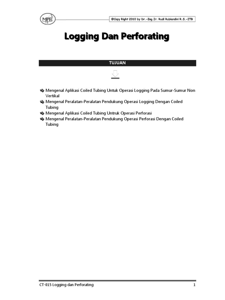 Coiled Tubing untuk Logging dan Perforasi | PDF