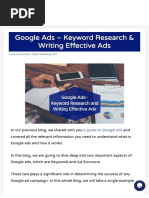 Google Ads - Keyword Research & Writing Effective Ads