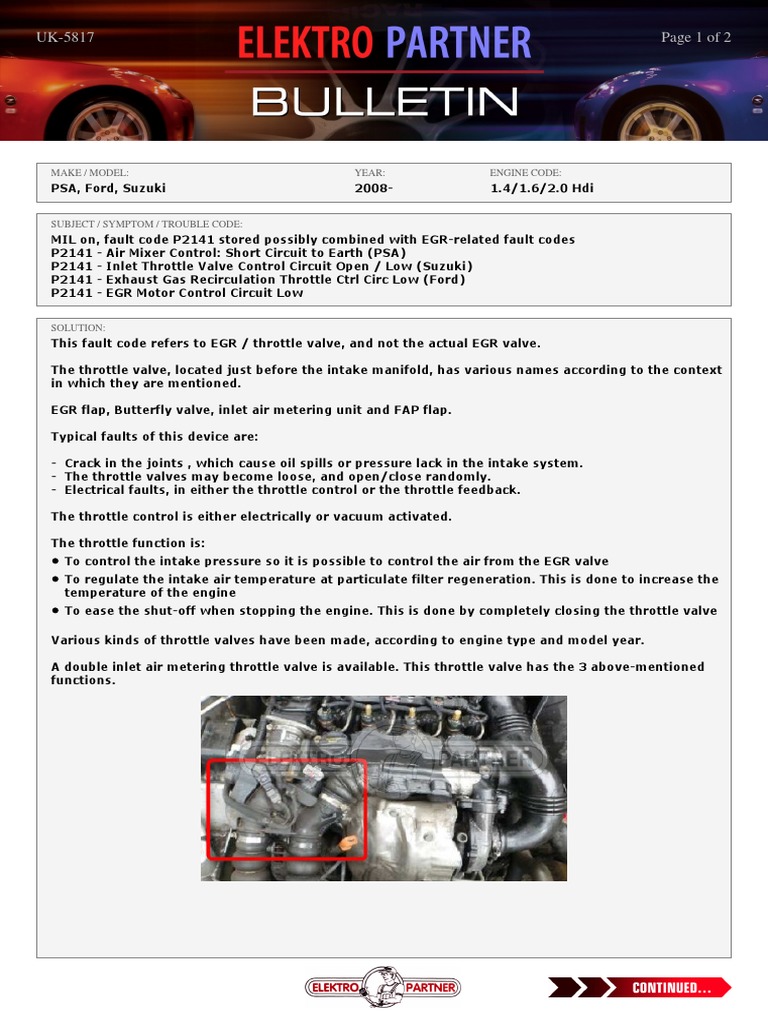 P2141 Fault Code Analysis and Solutions | PDF