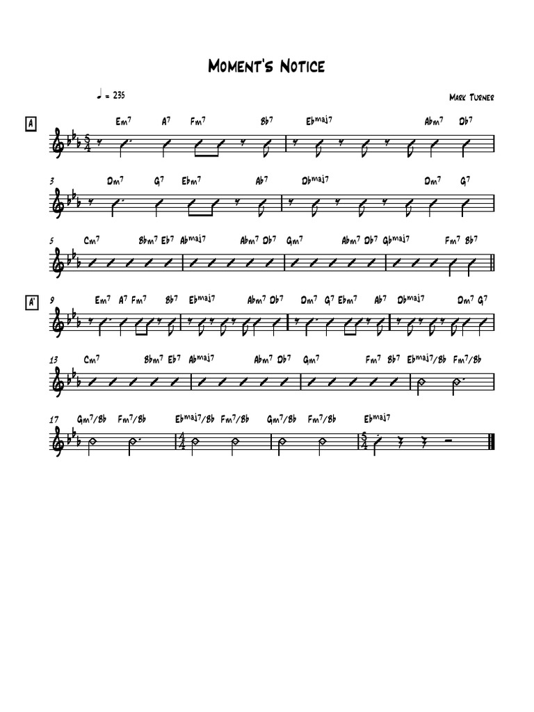 Moment's Notice Mark Turner PDF