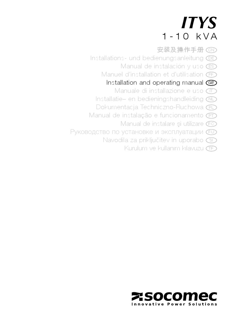 En Itys Operating Manual Pdf Mains Electricity Power Supply