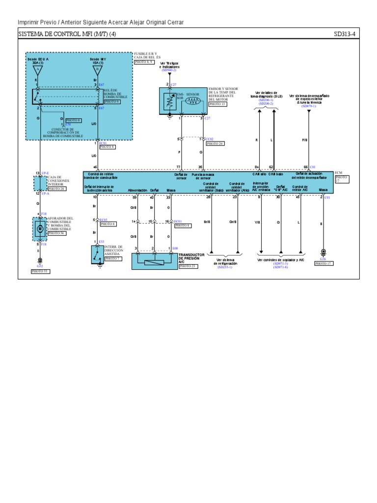 Diagrama eléctrico Kia Rio 2014 | PDF | Vehículos | Bienes manufacturados