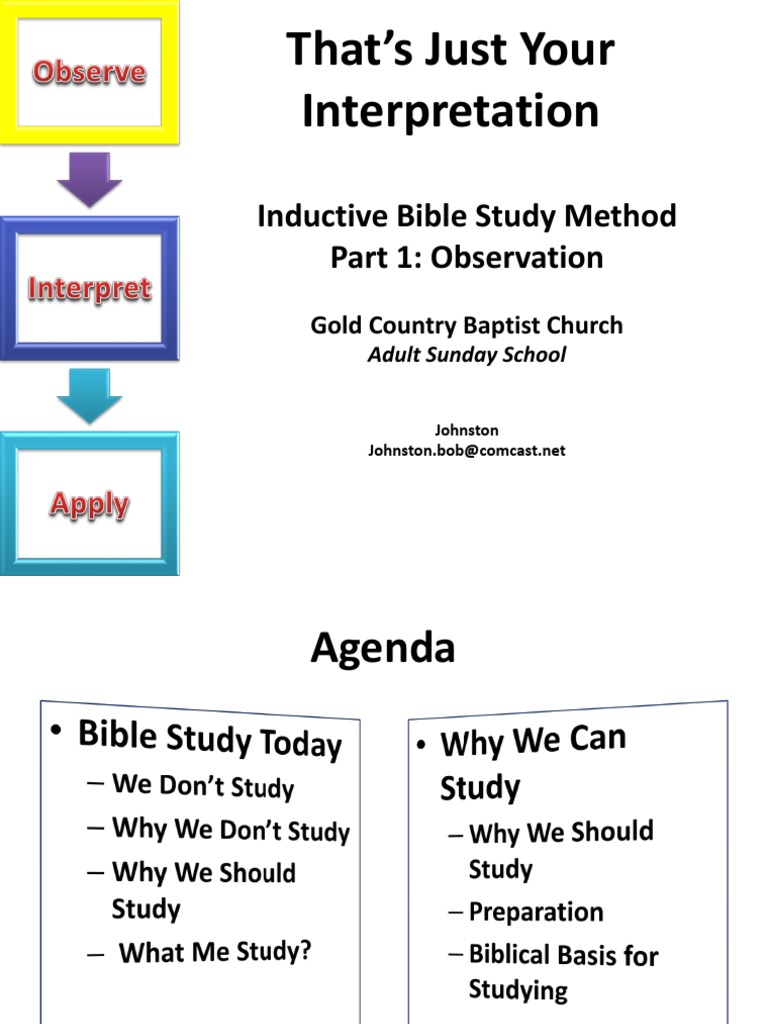 Inductive Bible Study Method Overview | PDF | Gospel Of John | Eternal ...