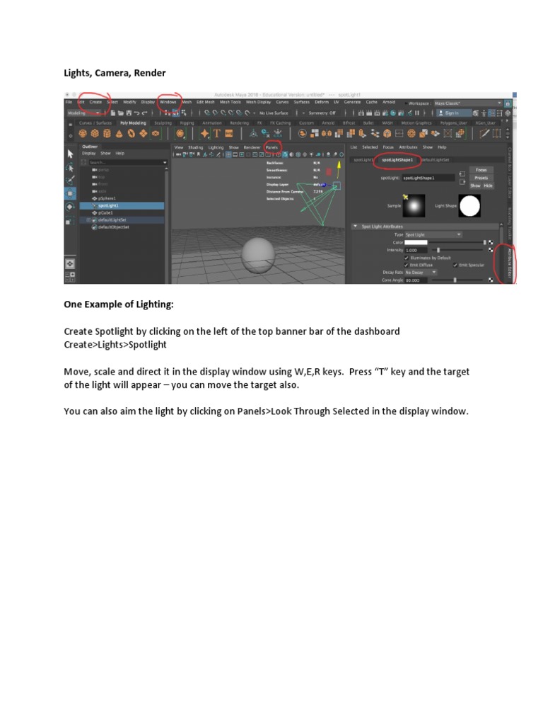 Lights, Camera, Render PDF Rendering Graphics) File Format