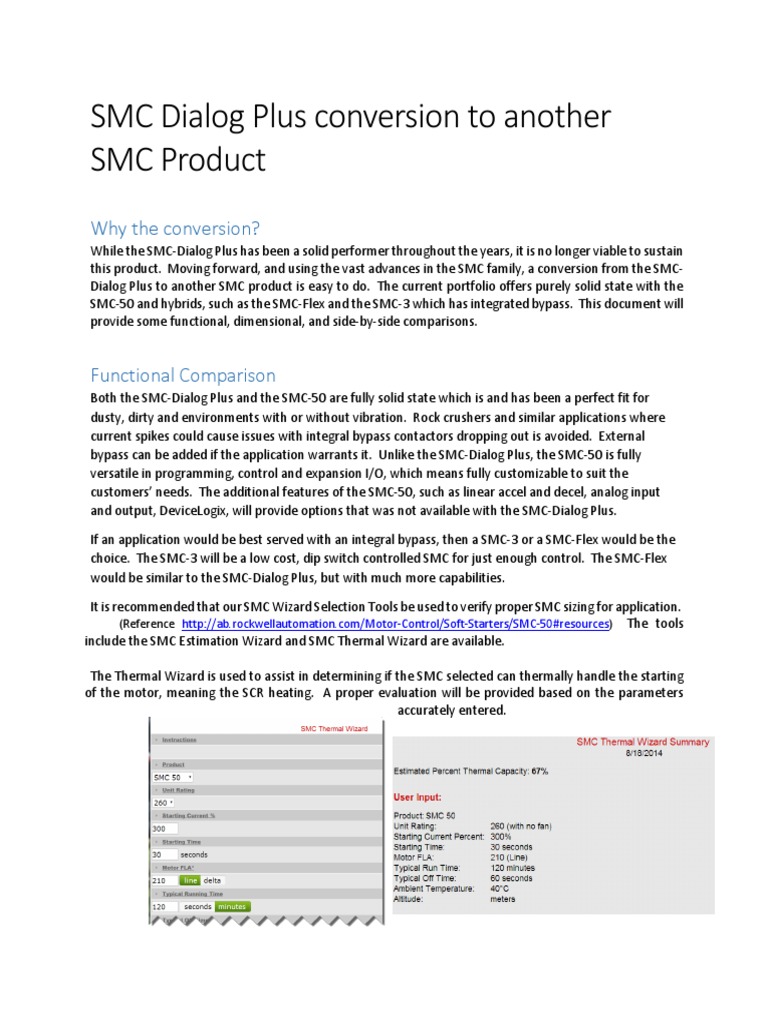 SMC-Dialog Plus Conversion Guide | PDF | Alternating Current | Brake
